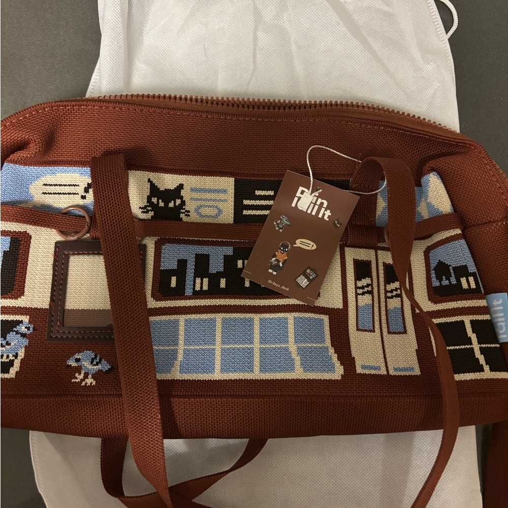Brown Cityscape Crossbody Bag